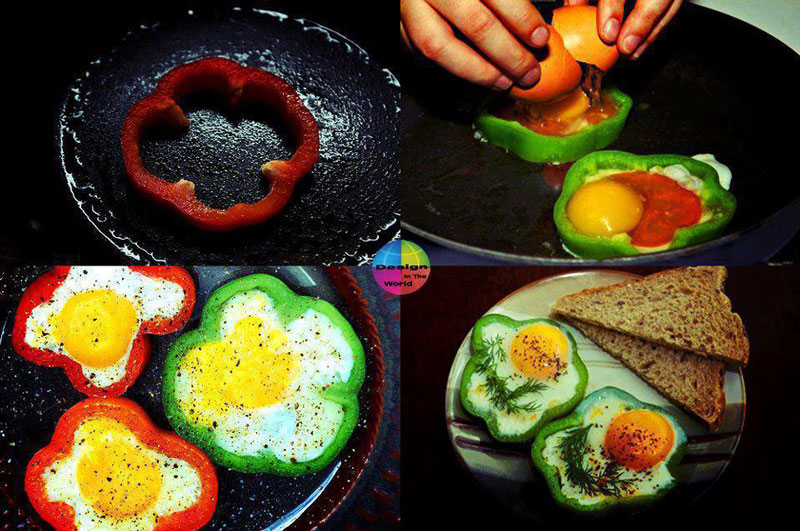 eggs-cooked-inside-red-green-bell-peppers