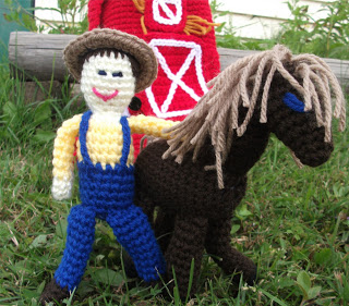 barn farmer and horse