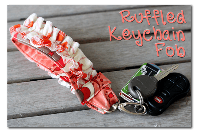 ruffled keychain fob