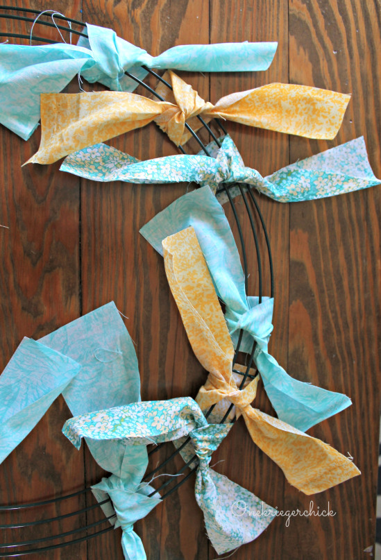 tying-fabric-strips-to-wire-frame-Onekriegerchick.com_1
