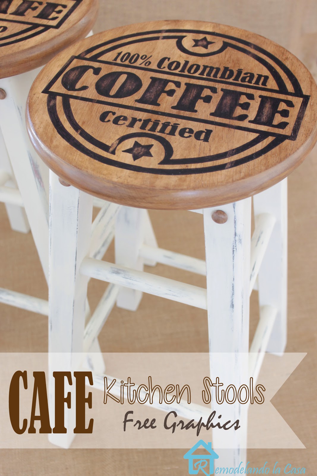 Colombian Coffee painted stools1