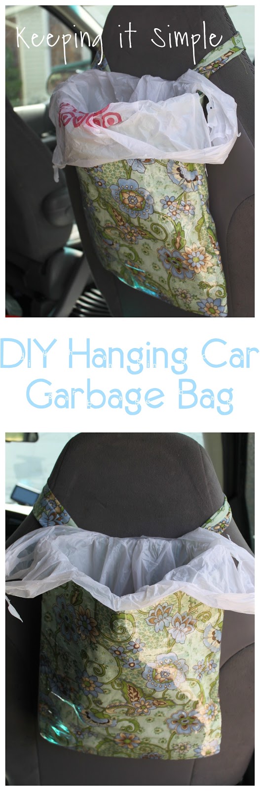 DIY hanging car garbage bag