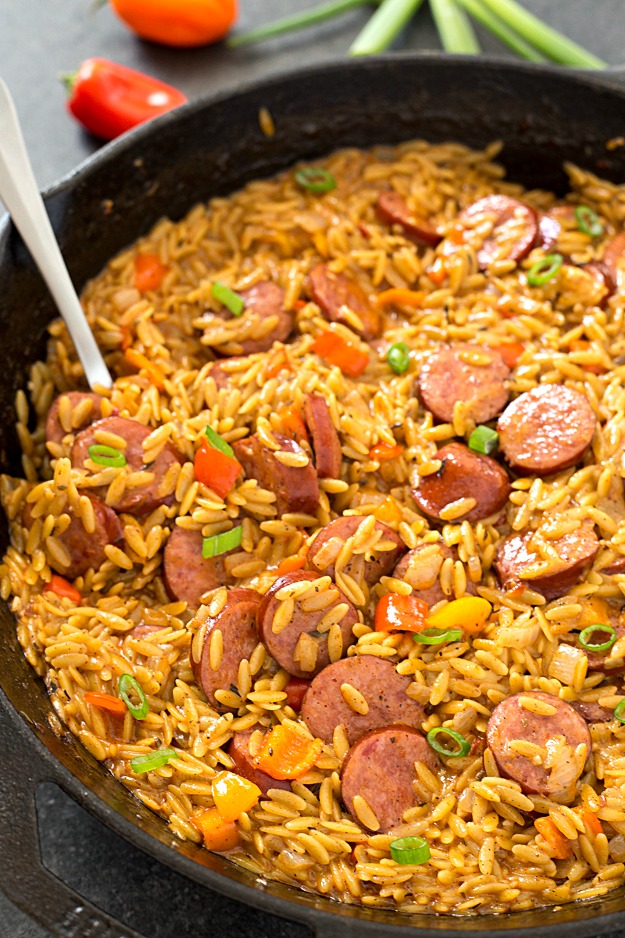 Sausage-and-Creamy-Cajun-Orzo-Skillet-7