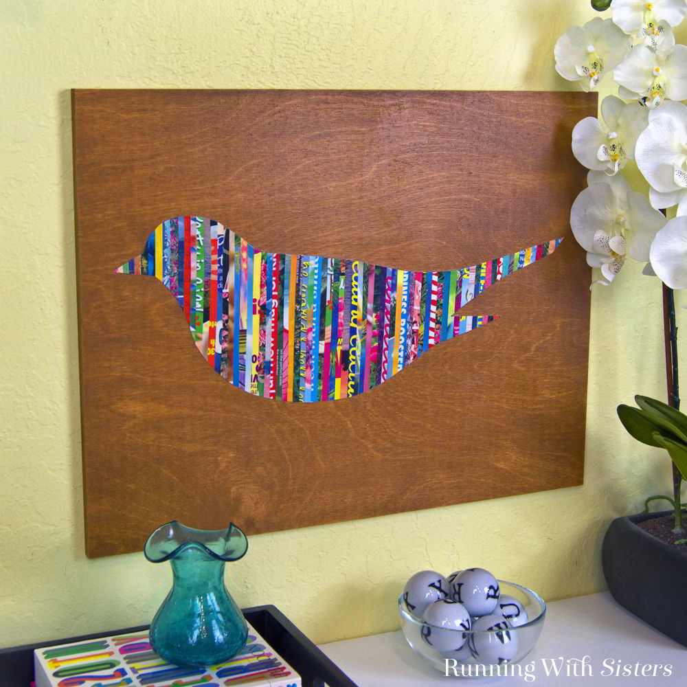 Magazine-Strip-Bird-Wall-Art-Square